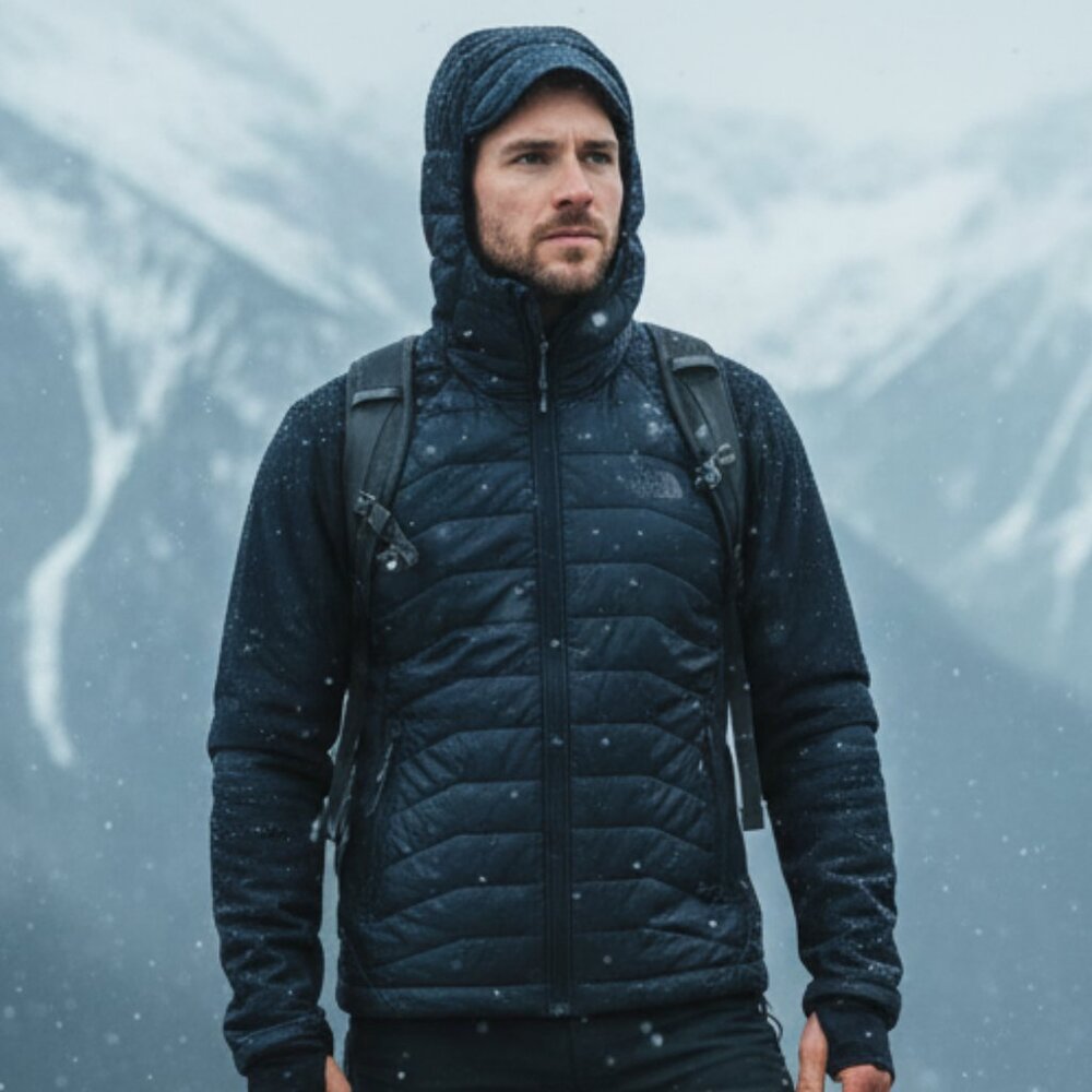 The North Face Progressor Insulated Hybrid Hooded Jacket Black Mens Size Medium